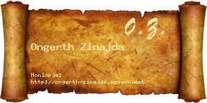 Ongerth Zinajda névjegykártya